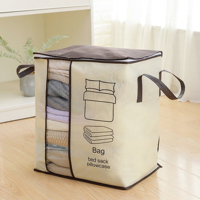 Thick non-woven double ear portable quilt clothing finishing storage bag