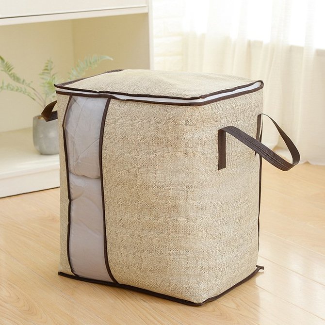 Thick non-woven double ear portable quilt clothing finishing storage bag