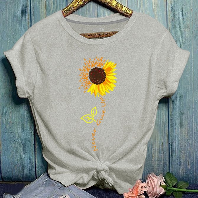 Printed Casual Crew Neck T-shirt