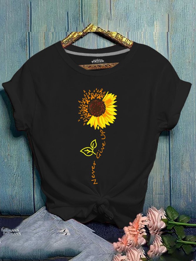 Printed Casual Crew Neck T-shirt