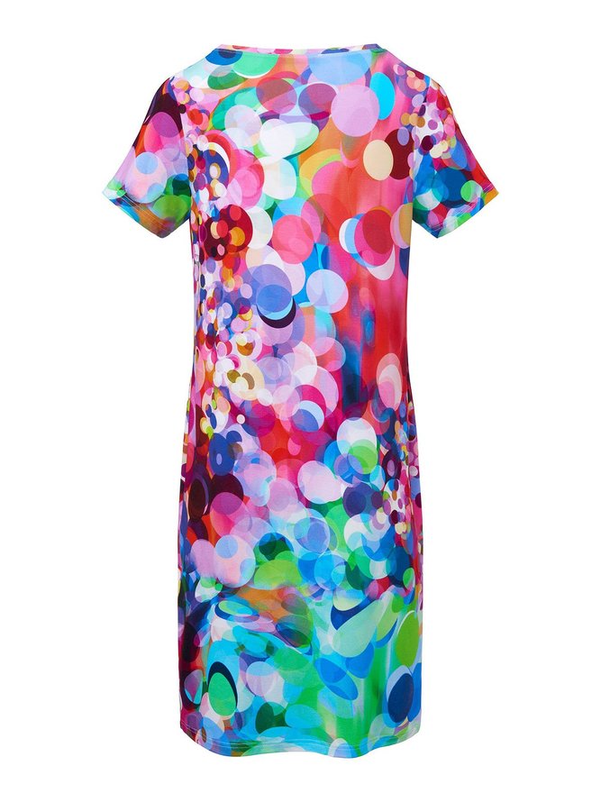Plus Size Mini Dress Printed Women Summer Weaving Dress