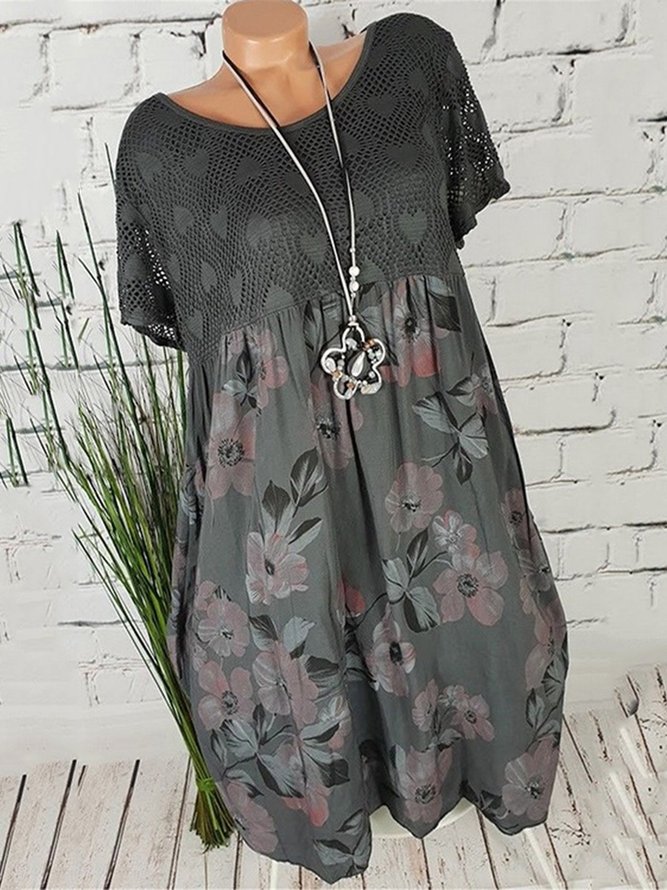 Casual Floral Weaving Dress