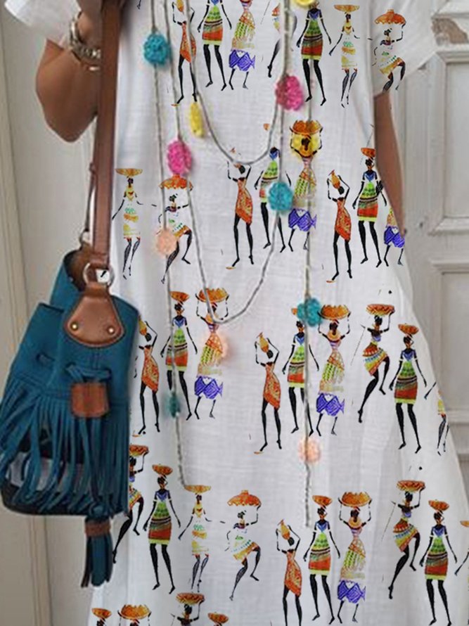 Daily Cotton Printed Weaving Dress
