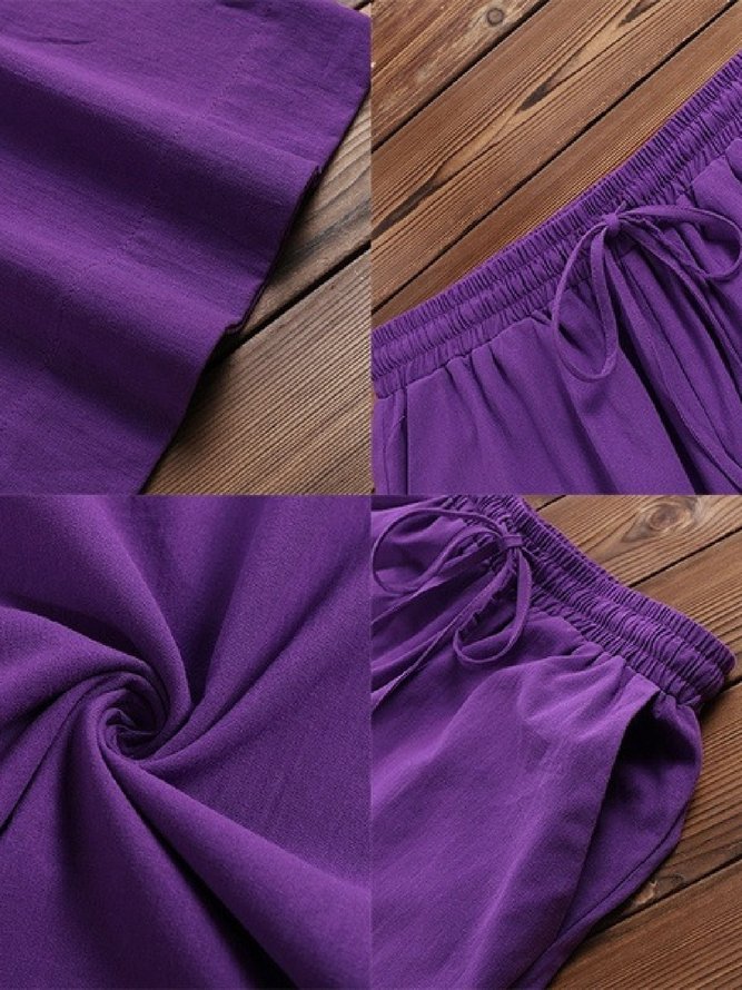 Wide-leg Cotton Pants