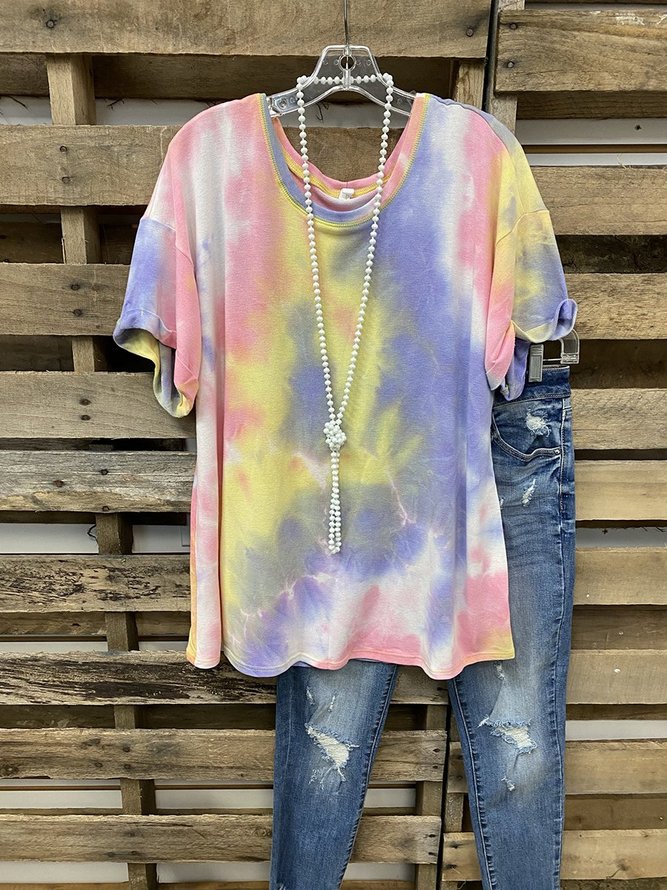 Tie-dye Multicolor Personality T-shirt