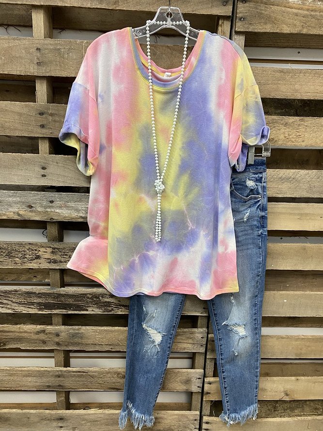 Tie-dye Multicolor Personality T-shirt