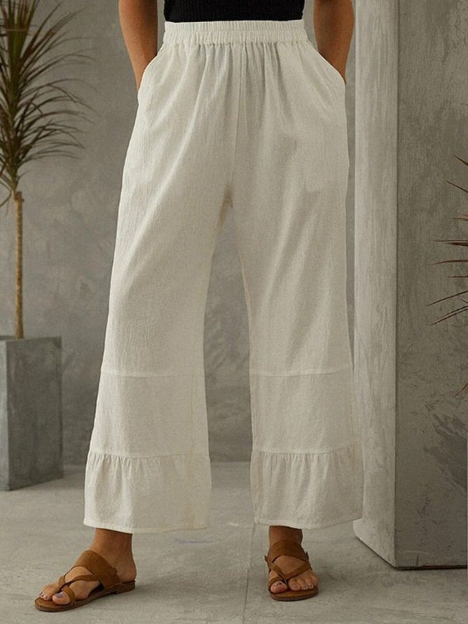 Casual Cotton-Blend Shift Pants