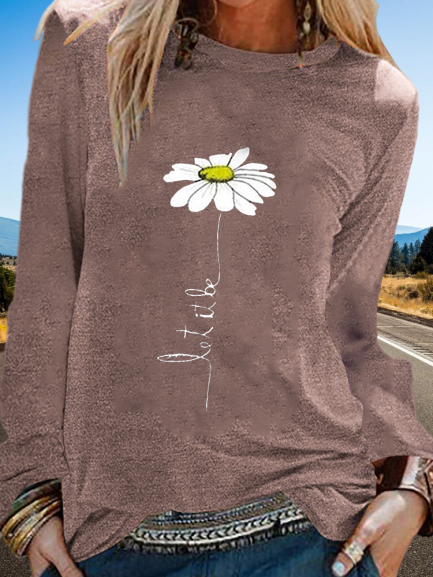 Long Sleeve Floral-Print T-shirt