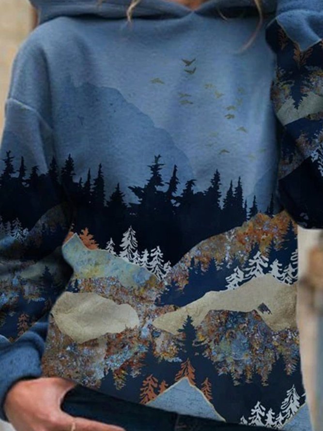 ladies mountain print slacks