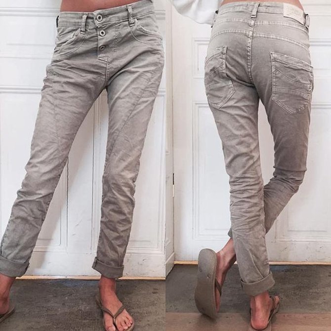 Khaki Shift Casual Solid Jeans