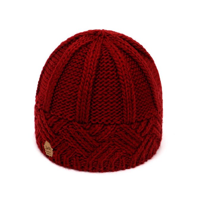 Vintage style diamond lattice thick needle woollen hat