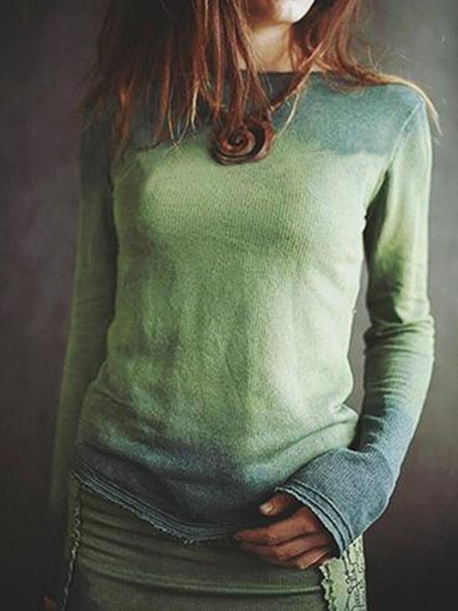 Green Long Sleeve Acrylic Sweater