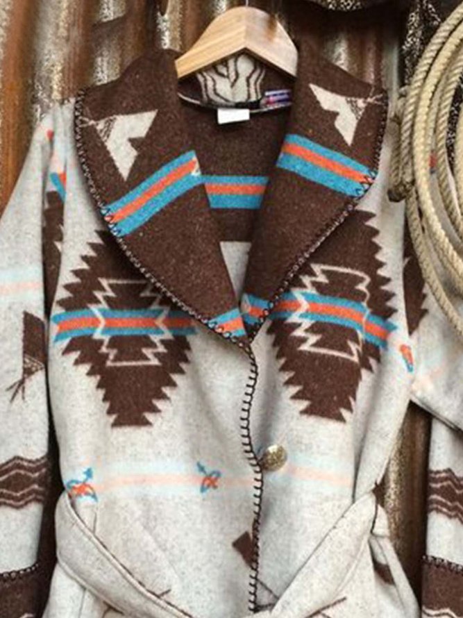 Brown Long Sleeve Cotton-Blend Sweater