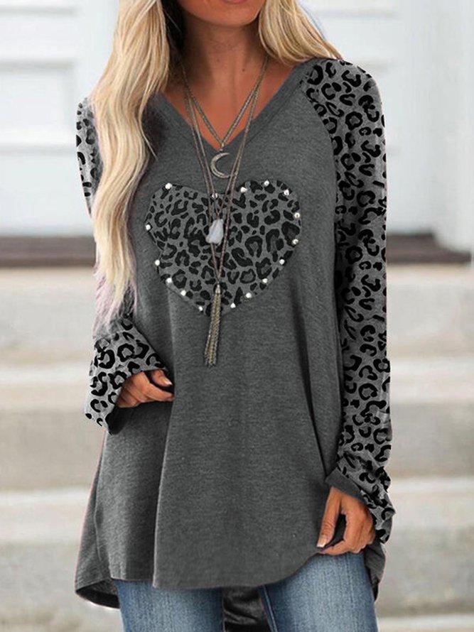 gray leopard top