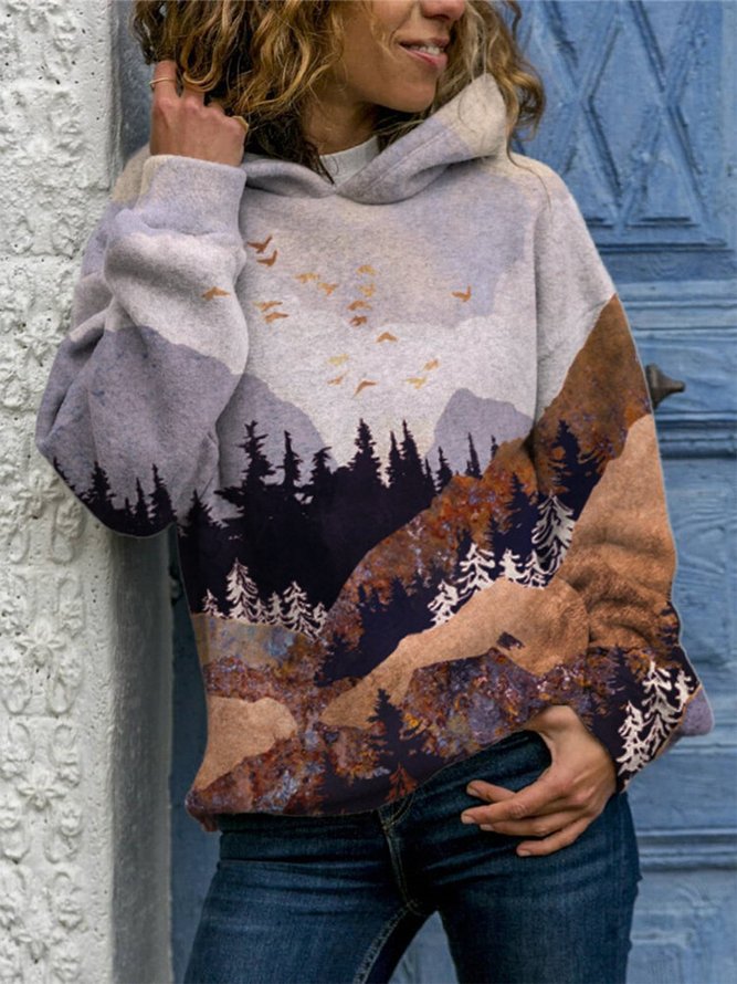 ladies mountain print slacks