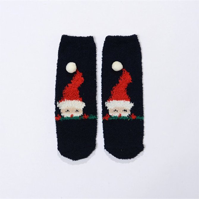 Christmas coral stockings with velvet warm ladies stockings