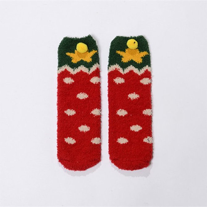 Christmas coral stockings with velvet warm ladies stockings
