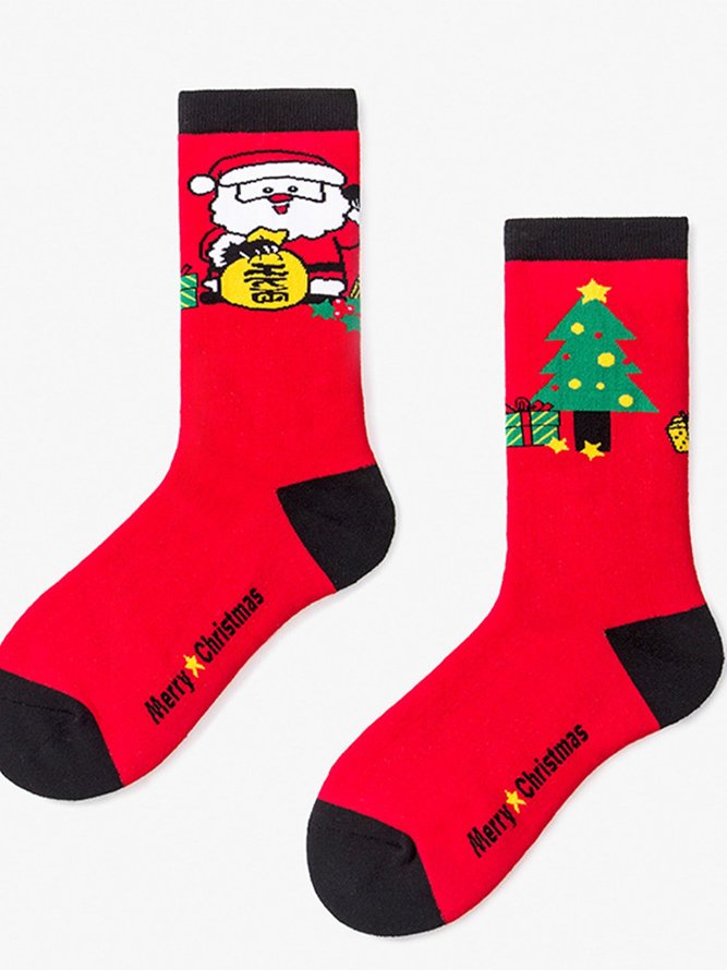 Warm christmas socks padded terry socks