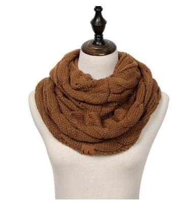 Ribbed Winter Warm Cable Knit Infinity Scarf