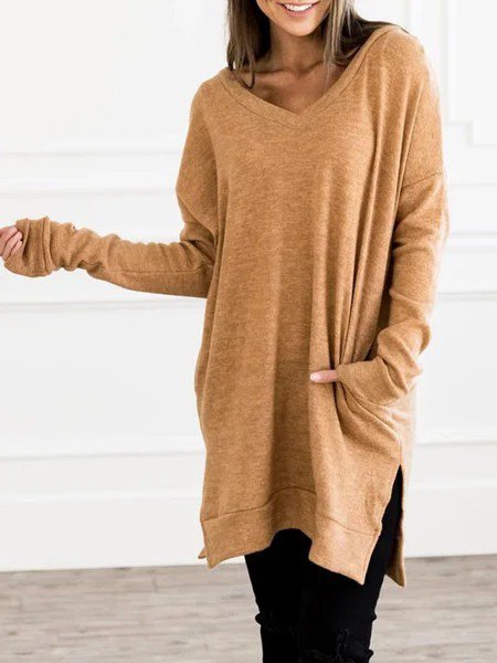 Ultra-Soft Casual Plus Size Tunic Sweatshirt Pullover