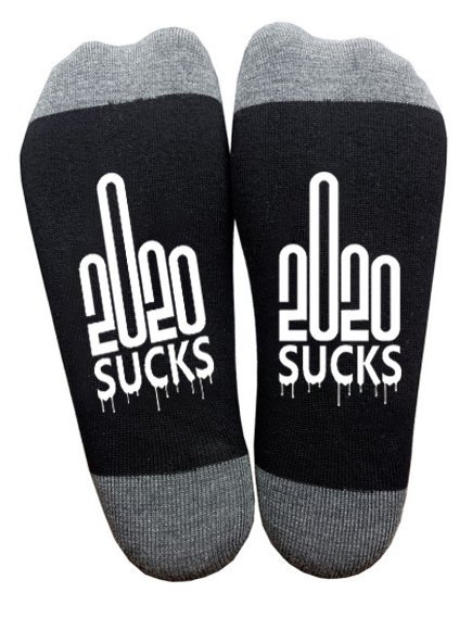2020 Middle Finger Graphic Crew Socks