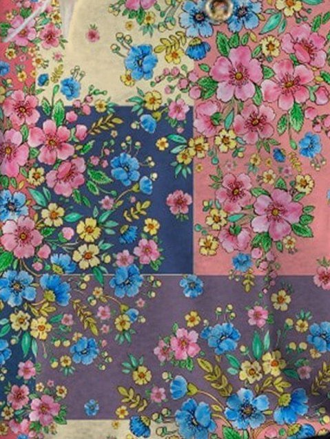 Cotton-Blend Floral Short Sleeve Vintage T-Shirts