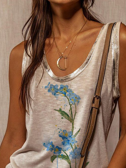 Forget-me-not Floral Casual Shirts & Tops