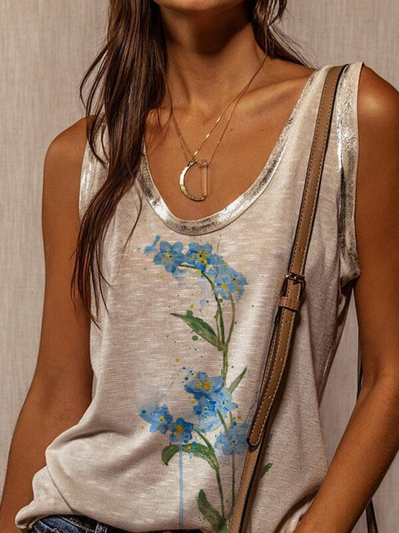 Forget-me-not Floral Casual Shirts & Tops