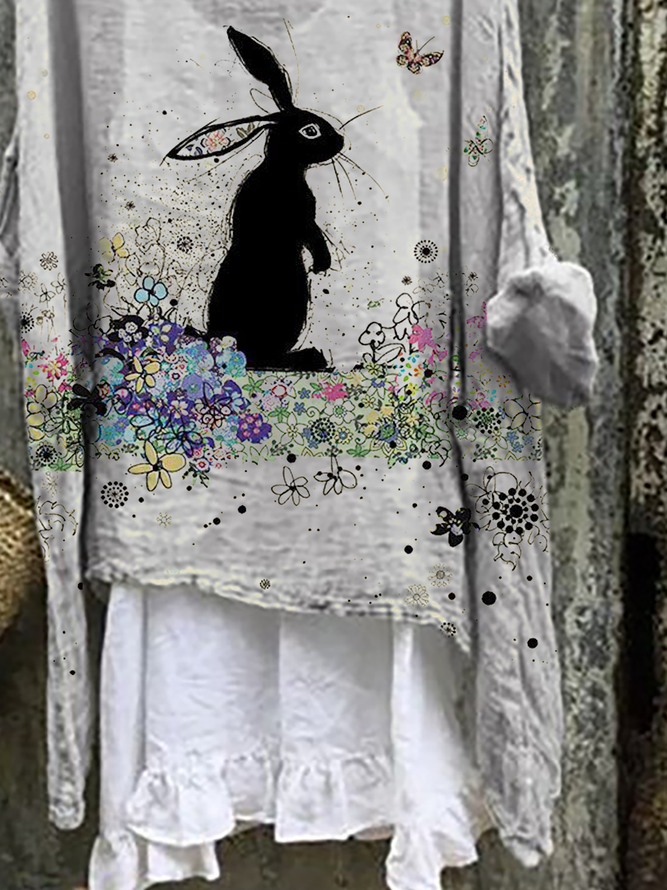 Rabbit Long Sleeve Floral Top