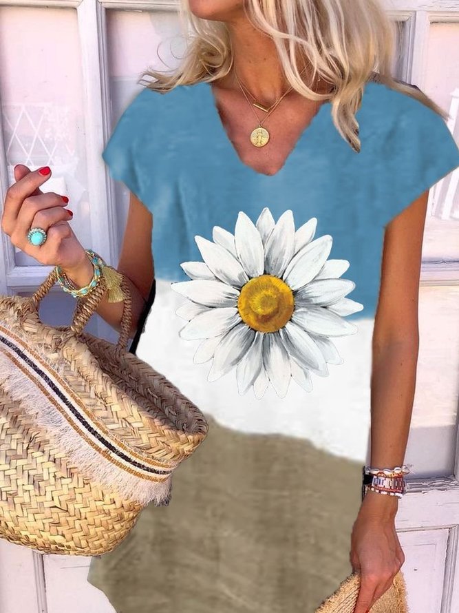 Daisy Short Sleeve V Neck Holiday Weaving Dress