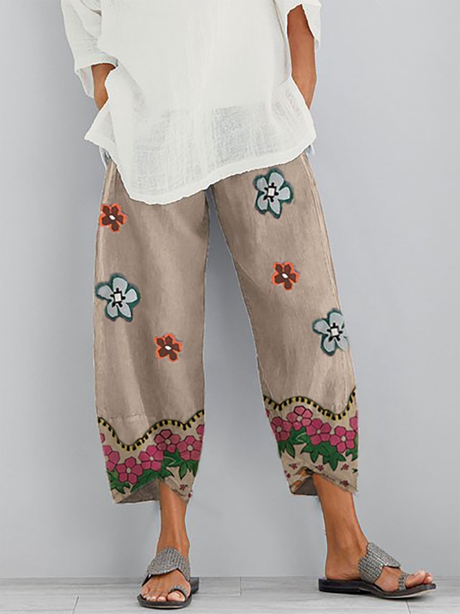 Plus size Floral Vintage Pants | roselinlin