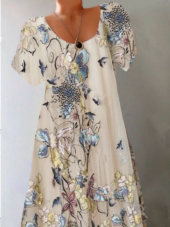 Crew Neck Casual Women Dress