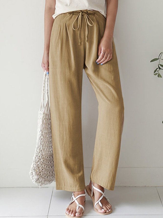 Linen Simple Solid Pants | roselinlin