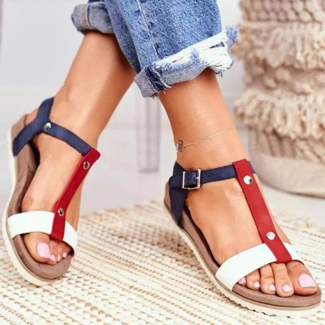 pu flat heel sandals