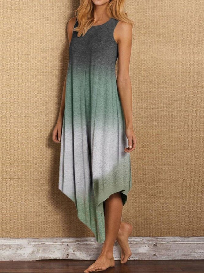 Sleeveless Cotton-Blend Casual Weaving Dress