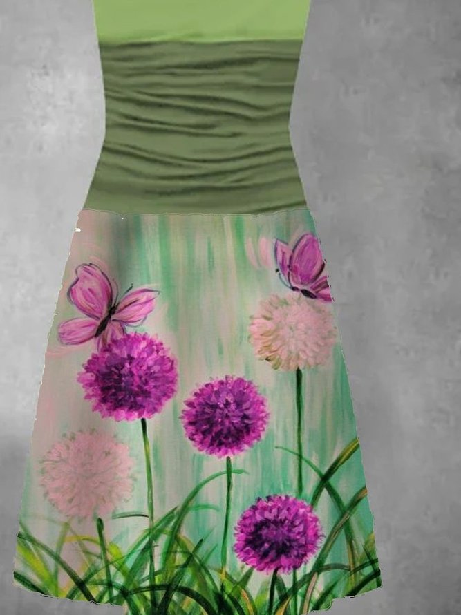 Floral Cotton Knitting Dress