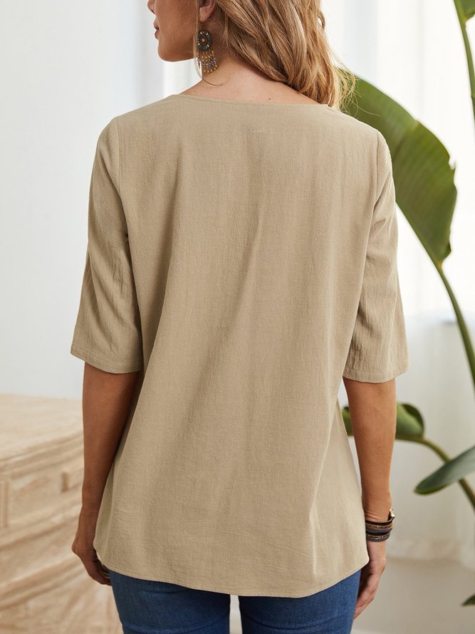 Casual Cotton-Blend Tunic
