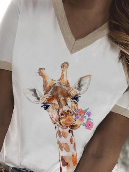 V Neck Short Sleeve T-shirt