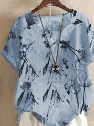 Short Sleeve Crew Neck Casual Top
