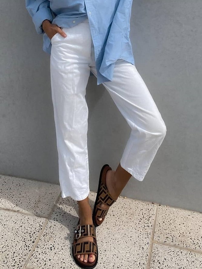 Casual Cotton-Blend Pants