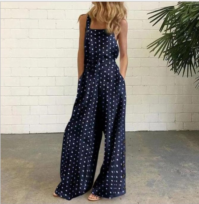 Polka Dots Printed Casual One-Pieces