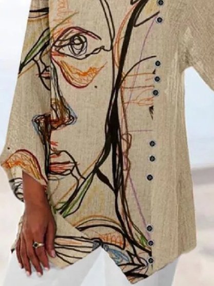 Casual fashion abstract character print Shirt & Top