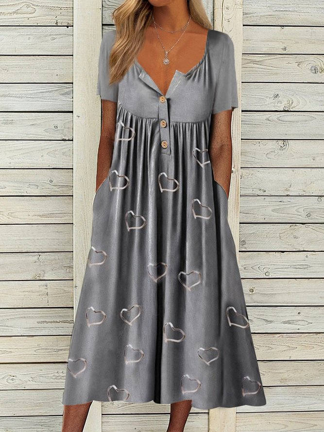 V Neck Short Sleeve Dress