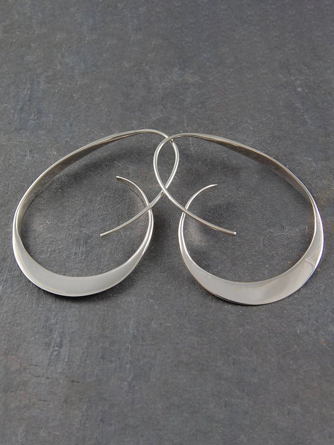 Fashion Golden Silver Spiral Exaggerated Circle Earrings
