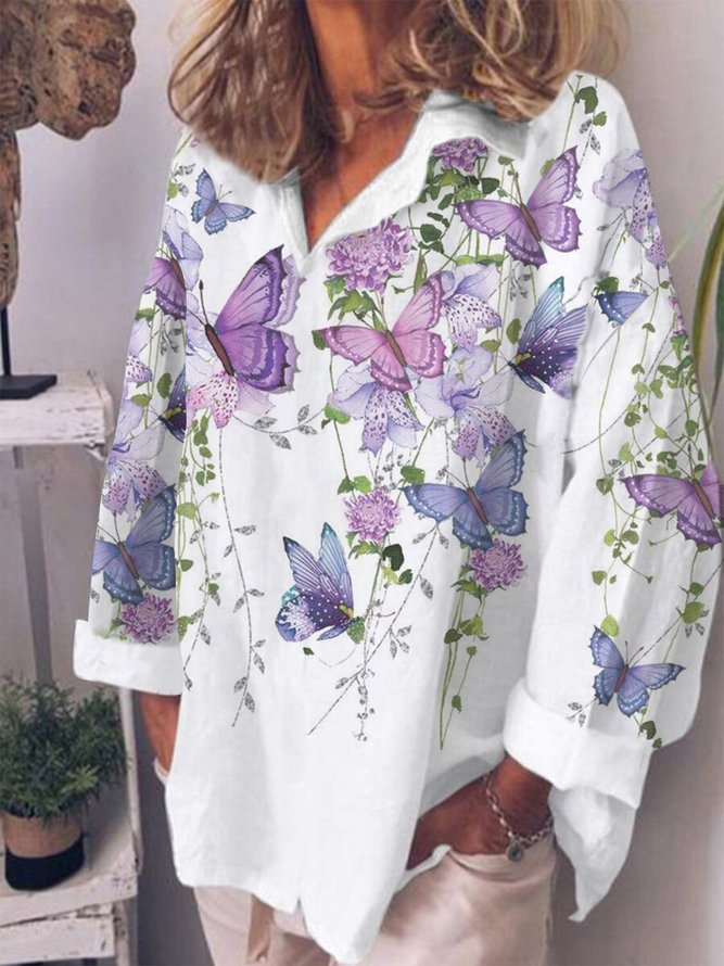Women's Casual Print Long-sleeved Blouse