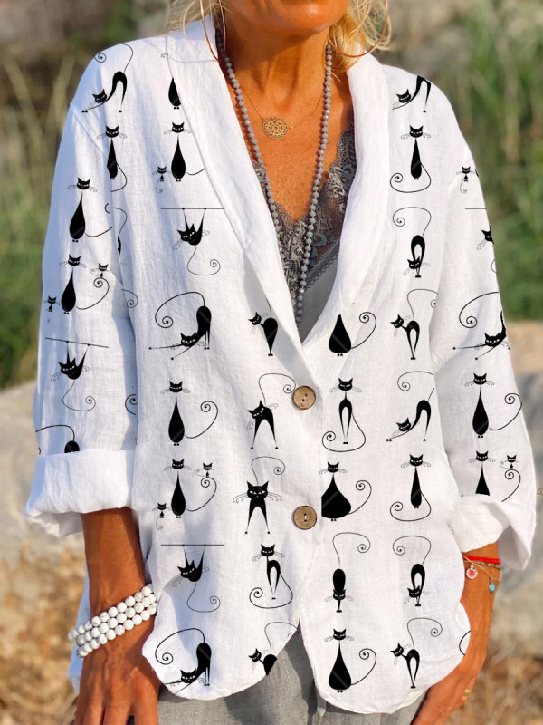 Long Sleeve Cotton Shawl Collar Outerwear