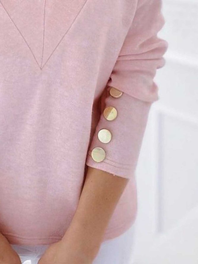 Plain simple cuff metal buttons Shirt & Top
