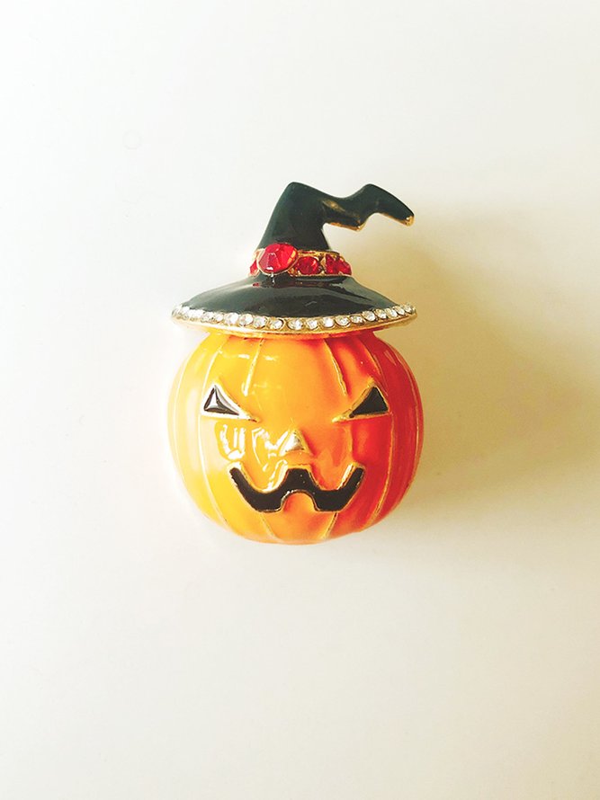 Simple Halloween Pumpkin Brooch