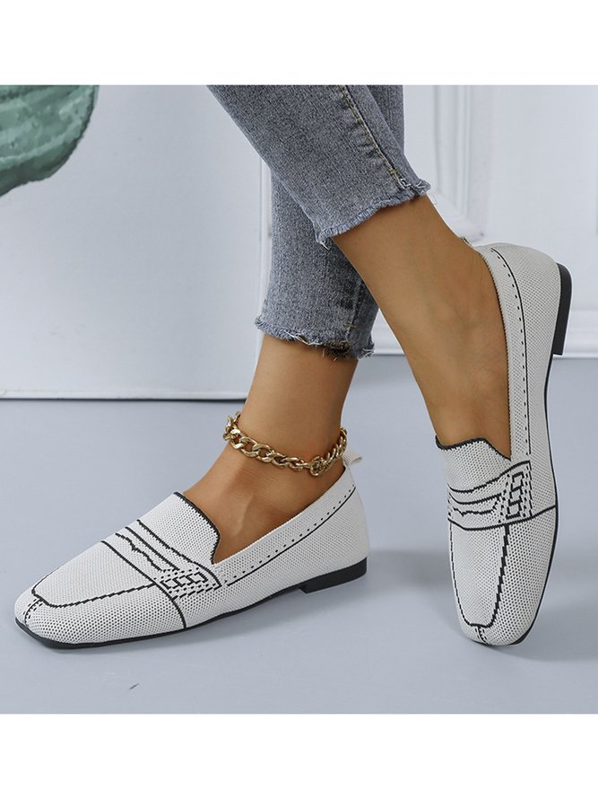 Casual Simple Flying Woven Loafers
