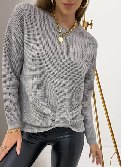 Crew Neck Wool/Knitting Simple Sweater